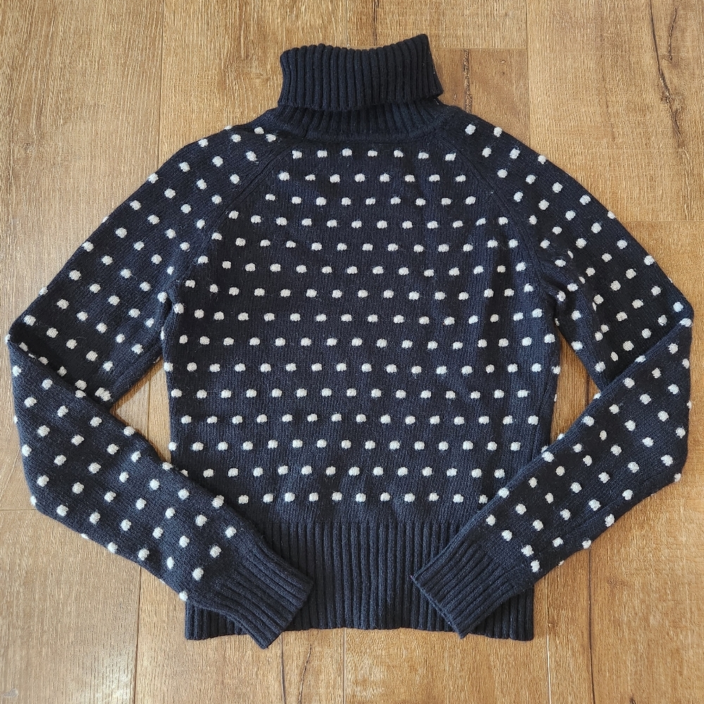 lambswool polka dot turtleneck sweater  Label says M but fits size XS-S